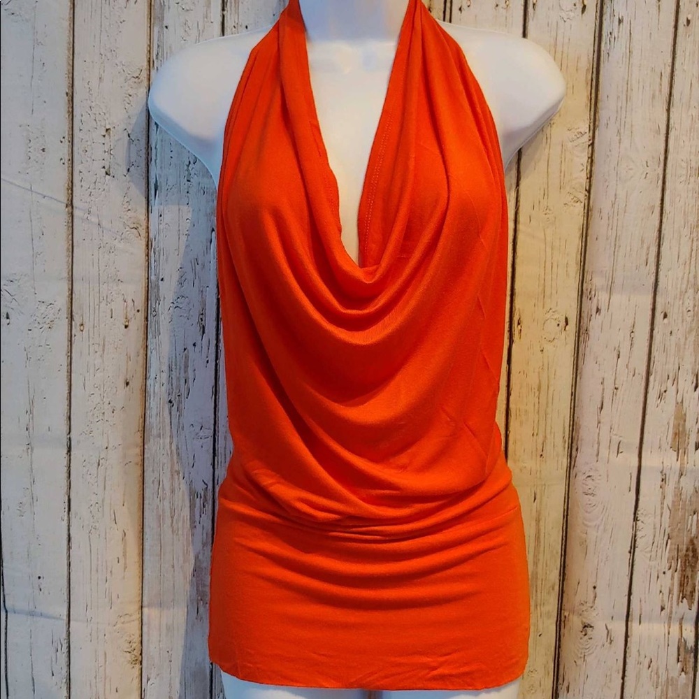 Orange Backless Top Size Small
